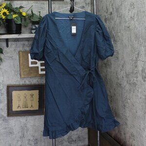 City Chic Womens Trendy Plus Ruffle Dreams Dress Alpine Green 18W